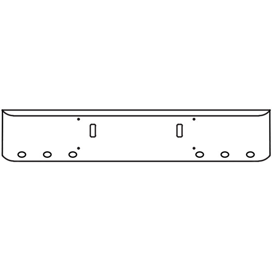 20 Inch Chrome Steel Texas Square Bumper With Mounting And Tow/Hitch Holes 6 M3 Or P3 Light Holes For Western Star 4700Sf 2013 And Newer