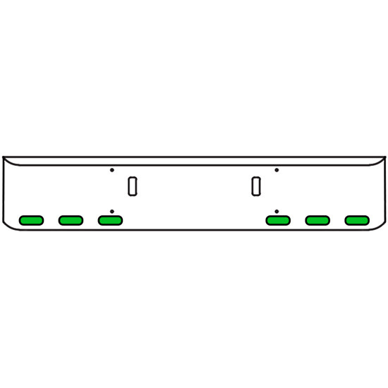 20 Inch Chrome Texas Rolled End Bumper Kit With Tow Holes And 6 Oval Amber-Green Dual Revolution Lights For Western Star 4700 Sf 2013 - Current