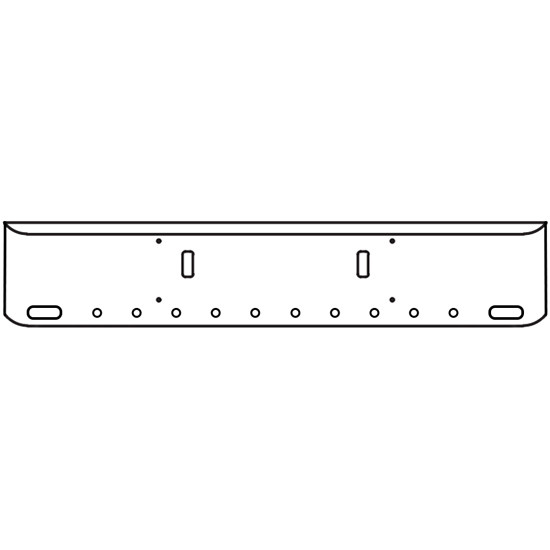 22 Inch Chrome Texas Rolled End Bumper With Tow, 2 Oval And 10 - 2 Inch Round Light Holes For Western Star 4700Sf