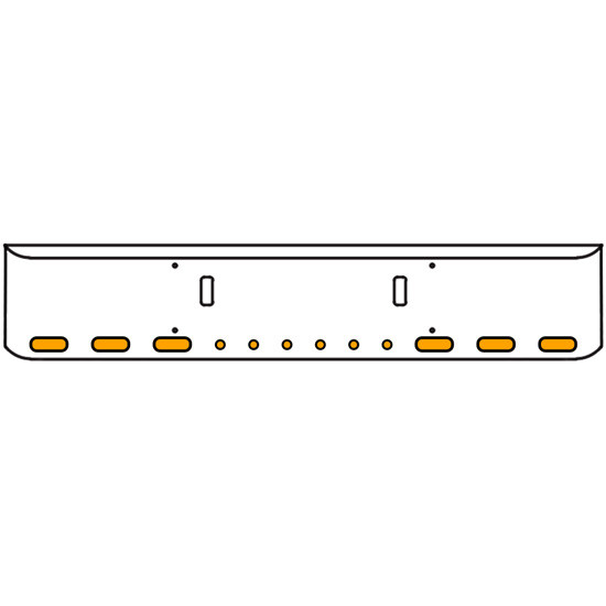 20 Inch Chrome Texas Rolled End Bumper Kit With Tow Holes And 6 Oval-6 Rnd 2 Inch Amber Mirage Lights With Visors For Western Star 4700 Sf 2013 - Current