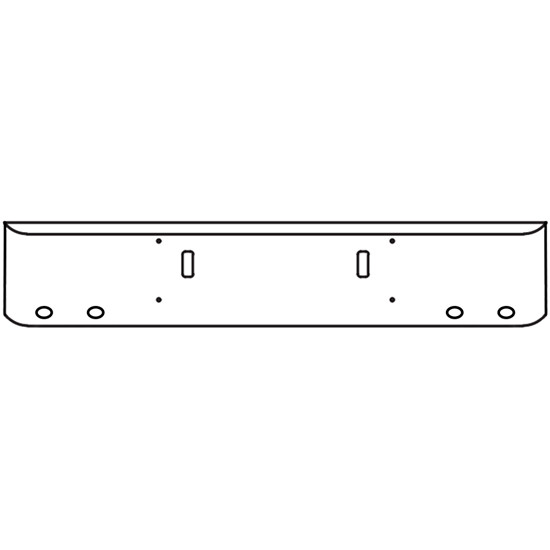 20 Inch Chrome Steel Texas Square Bumper With Mounting And Tow/Hitch Holes 4 M3 Or P3 Light Holes For Western Star 4700Sf 2013 And Newer