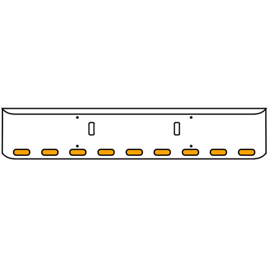 22 Inch Chrome Texas Rolled End Bumper Kit With Tow Holes And 9 Oval Amber-Clear Mirrored Lights For Western Star 4700Sf 2013 - Current
