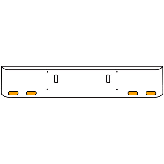 22 Inch Chrome Texas Rolled End Bumper Kit With Tow Holes And 4 Oval Amber-Clear Chrome Lights For Western Star 4700Sf 2013 - Current