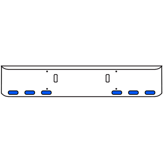22 Inch Chrome Texas Rolled End Bumper Kit With Tow Holes And 6 Oval Amber-Blue Dual Revolution Lights For Western Star 4700Sf 2013 - Current