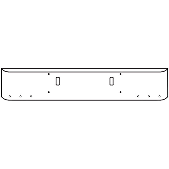 22 Inch Chrome Steel Texas Square Bumper With Mounting And Tow/Hitch Holes 6 - 3/4 Inch Light Holes For Western Star 4700Sf 2013 And Newer