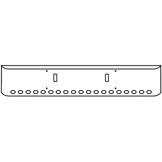 22 Inch Chrome Steel Texas Square Bumper With Mounting And Tow/Hitch Holes 19 M3 Or P3 Light Holes For Western Star 4700Sf 2013 And Newer