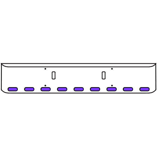 22 Inch Chrome Texas Rolled End Bumper Kit With Tow Holes And 9 Oval Amber-Purple Dual Revolution Lights For Western Star 4700Sf 2013 - Current