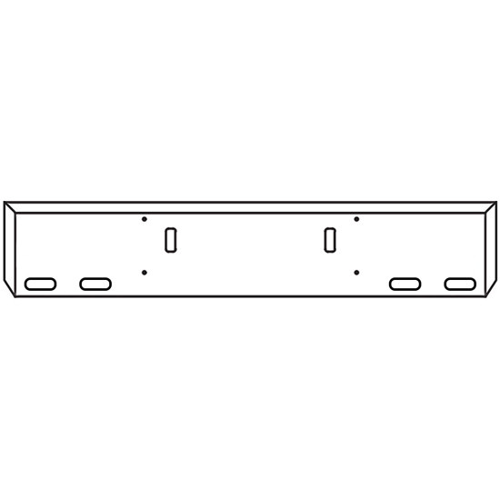 22 Inch Chrome Texas Boxed End Bumper With Tow, 4 Oval Light Holes For Western Star 4700Sf