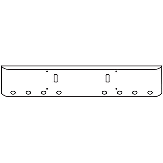 22 Inch Chrome Steel Texas Square Bumper With Mounting And Tow/Hitch Holes 8 M3 Or P3 Light Holes For Western Star 4700Sf 2013 And Newer
