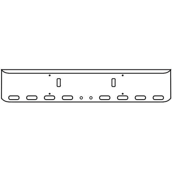 22 Inch Chrome Rolled American Eagle Bumper With Tow, 8 Oval And 2 - 2 Inch Round Light Holes