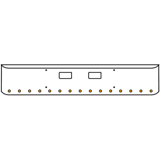 18 Inch Chrome Texas Rolled End Bumper Kit With Step Holes And 15 Round 2 Inch Amber-Clear Vantage Lights For Western Star 4700Sf 2013 - Current