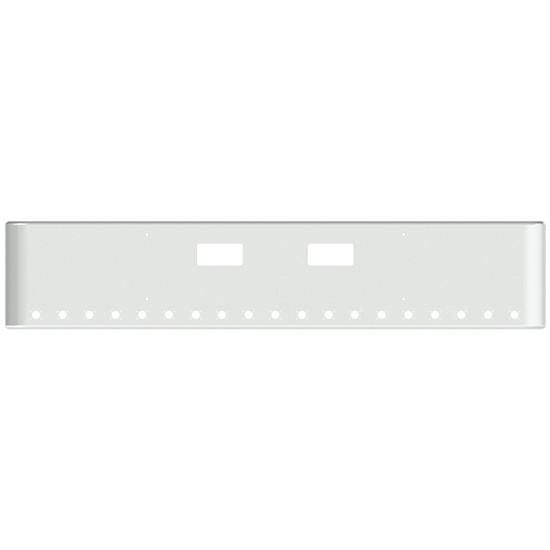 18 Inch Chrome Steel Texas Square Rolled End Bumper With Mounting And Standard Step Holes 19 M3 Or P3 Light Holes For Western Star 4700Sf 2013 And Newer