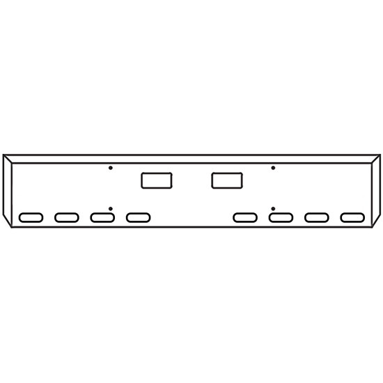 18 Inch Chrome Texas Boxed End Bumper With Step, 8 Oval Light Holes For Western Star 4700Sf