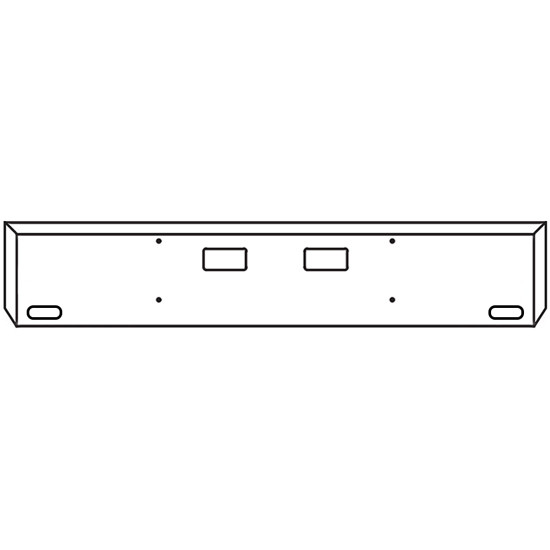 18 Inch Chrome Texas Mitered End Bumper With Step, 2 Oval Light Holes