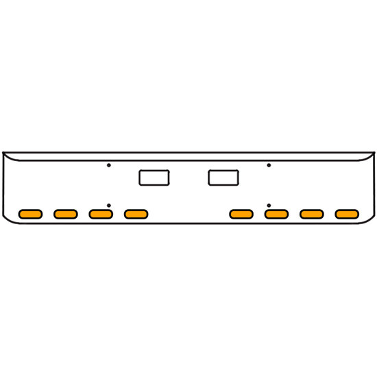 18 Inch Chrome Texas Rolled End Bumper Kit With Step Holes And 8 Oval Amber Mirage Lights For Western Star 4700Sf 2013 - Current
