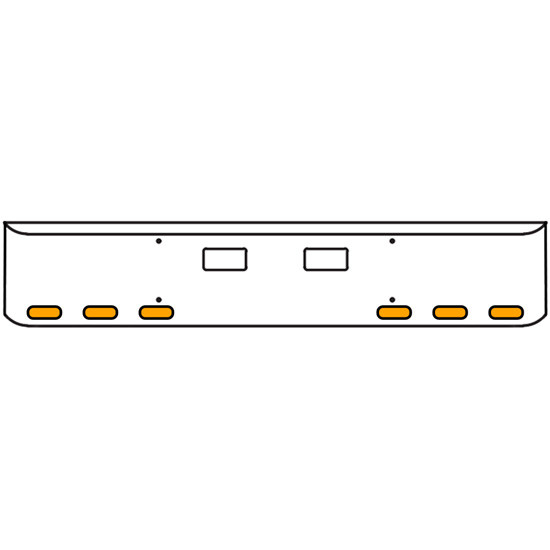 18 Inch Chrome Texas Rolled End Bumper Kit With Step Holes And 6 Oval Amber-Clear Chrome Lights For Western Star 4700Sf 2013 - Current