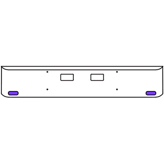 20 Inch Chrome Texas Rolled End Bumper Kit With Step Holes And 2 Oval Amber-Purple Dual Revolution Lights For Western Star 4700 Sf 2013 - Current