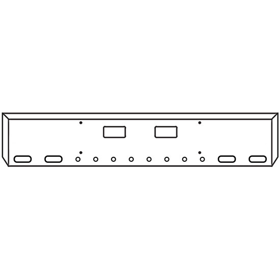 22 Inch Chrome Texas Mitered End Bumper With Step, 4 Oval And 8 - 2 Inch Round Light Holes