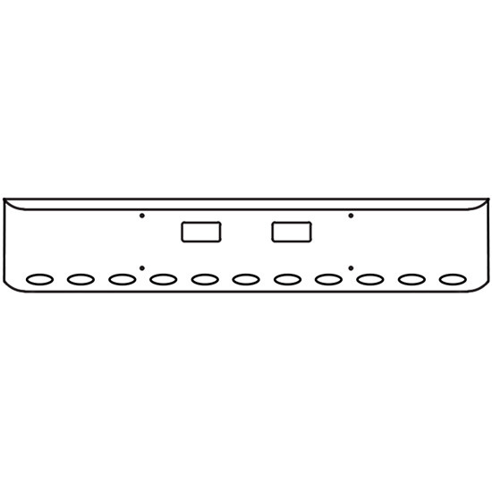 20 Inch Chrome Steel Texas Square Bumper With Mounting And Standard Step Holes 11 M1 Millennium Light Holes For Western Star 4700Sf 2013 And Newer