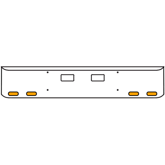 22 Inch Chrome Texas Rolled End Bumper Kit With Step Holes And 4 Oval Amber-Clear Chrome Lights With Visors For Western Star 4700Sf 2013 - Current