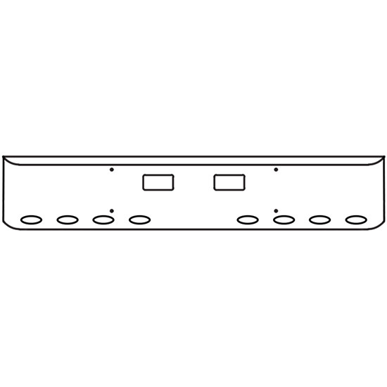 20 Inch Chrome Steel Texas Square Bumper With Mounting And Standard Step Holes 11 M1 Millennium Light Holes For Western Star 4700Sf 2013 And Newer