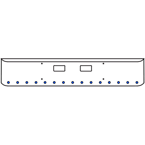 20 Inch Chrome Texas Rolled End Bumper Kit With Step Holes And 15 Rnd 2 Inch Amber-Blue Dual Revolution Lights With Visors For Western Star 4700 Sf 2013 - Current