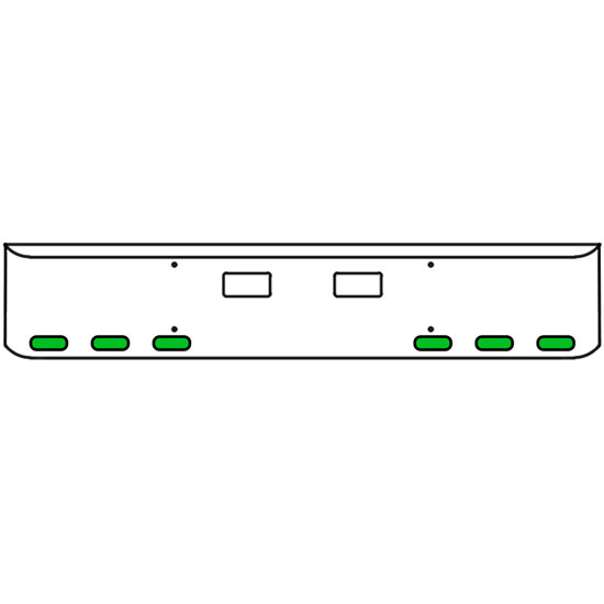 22 Inch Chrome Texas Rolled End Bumper Kit With Step Holes And 6 Oval Amber-Green Dual Revolution Lights For Western Star 4700Sf 2013 - Current