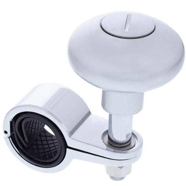 Steering Wheel Spinner With Chrome Die-Cast Clamp - Liquid Silver