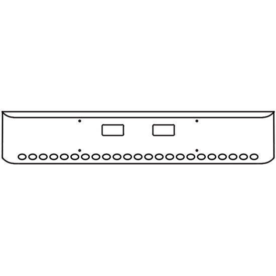 22 Inch Chrome Steel Texas Square Bumper With Mounting And Standard Step Holes 23 M3 Or P3 Light Holes For Western Star 4700Sf 2013 And Newer