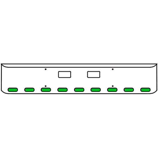 22 Inch Chrome Texas Rolled End Bumper Kit With Step Holes And 9 Oval Amber-Green Dual Revolution Lights For Western Star 4700Sf 2013 - Current