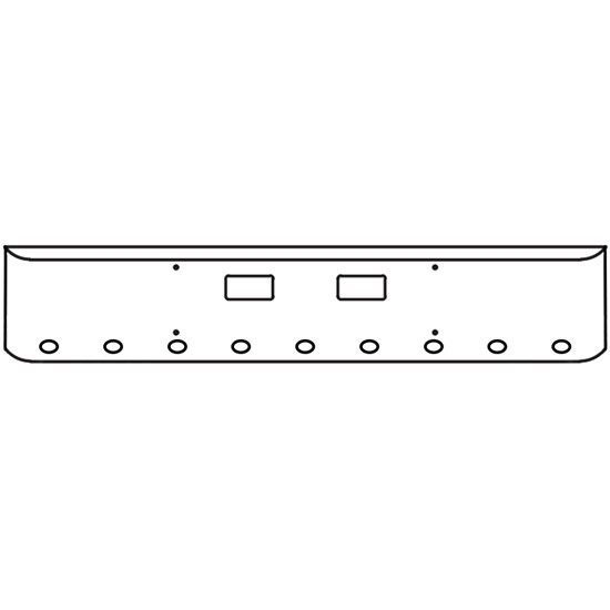 22 Inch Chrome Steel Texas Square Bumper With Mounting And Standard Step Holes 9 M3 Or P3 Light Holes For Western Star 4700Sf 2013 And Newer