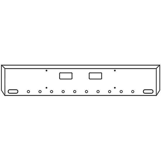 20 Inch Chrome Texas Boxed End Bumper With Step, 2 Oval And 10 - 2 Inch Light Holes For Western Star 4700Sf