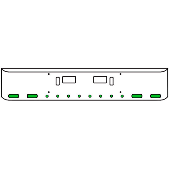 18 Inch Chrome Texas Rolled End Bumper Kit With Step And Tow Holes And 4 Oval-8 Round 2 Inch Amber-Green Dual Revolution Lights For Western Star 4700Sf 2013 - Current