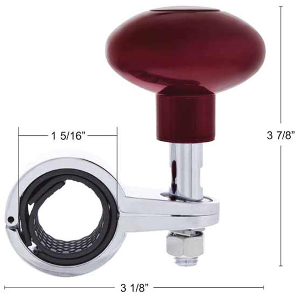 Steering Wheel Spinner With Chrome Die-Cast Clamp - Candy Red