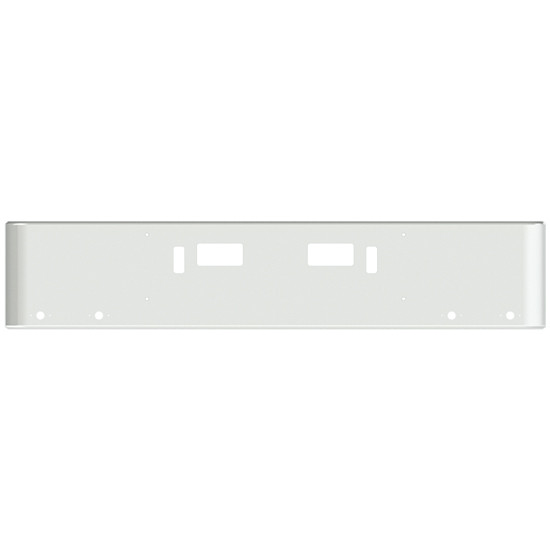 18 Inch Chrome Steel Texas Square Rolled End Bumper With Mounting, Standard Step And Tow/Hitch Holes 4 M1 Millennium Light Holes For Western Star 4700Sf 2013 And Newer