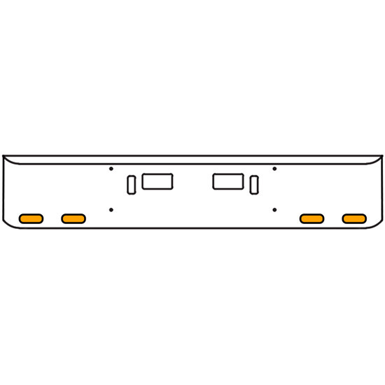18 Inch Chrome Texas Rolled End Bumper Kit With Step And Tow Holes And 4 Oval Amber Mirage Lights For Western Star 4700Sf 2013 - Current