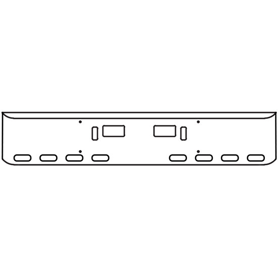 20 Inch Chrome Texas Rolled End Bumper With Tow, Step, 8 Oval Light Holes For Western Star 4700Sf