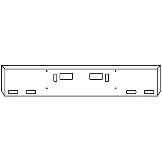 18 Inch Chrome Texas Mitered End Bumper With Tow, Step, 4 Oval Light Holes