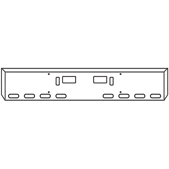 18 Inch Chrome Texas Mitered End Bumper With Tow, Step, 8 Oval Light Holes