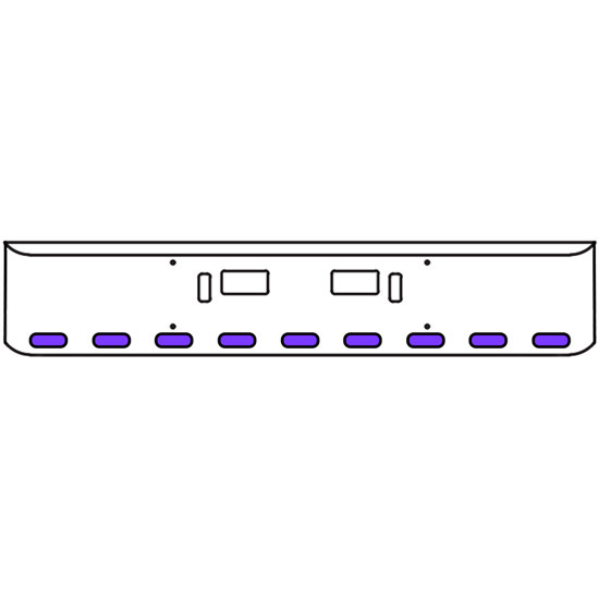 18 Inch Chrome Texas Rolled End Bumper Kit With Step And Tow Holes And 9 Oval Amber-Purple Dual Revolution Lights For Western Star 4700Sf 2013 - Current