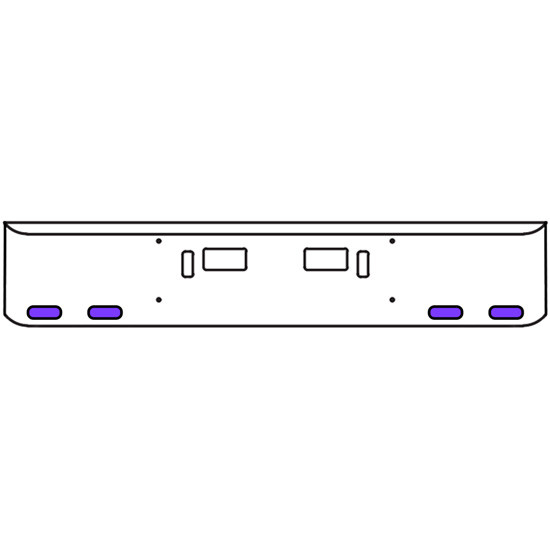 20 Inch Chrome Texas Rolled End Bumper Kit With Step And Tow Holes And 4 Oval Amber-Purple Dual Revolution Lights For Western Star 4700 Sf 2013 - Current