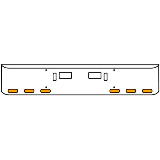 22 Inch Chrome Texas Rolled End Bumper Kit With Step And Tow Holes And 6 Oval Amber Mirage Lights With Visors For Western Star 4700Sf 2013 - Current