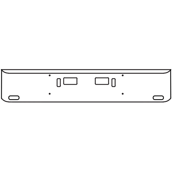 22 Inch Chrome Texas Rolled End Bumper With Tow, Step, 2 Oval Light Holes For Western Star 4700Sf