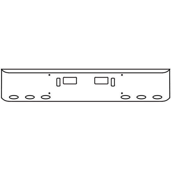 22 Inch Chrome Steel Texas Square Bumper With Mounting, Standard Step And Tow/Hitch Holes 6 M1 Millennium Light Holes For Western Star 4700Sf 2013 And Newer