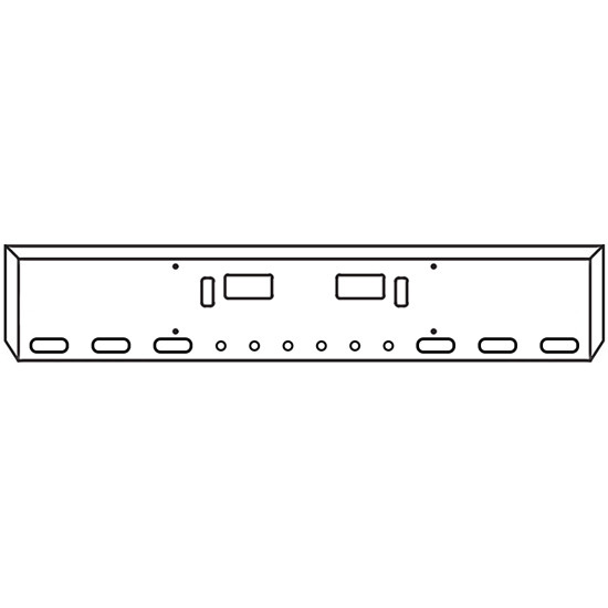 22 Inch Chrome Texas Boxed End Bumper With Tow, Step, 6 Oval And 6 - 2 Inch Light Holes For Western Star 4700Sf