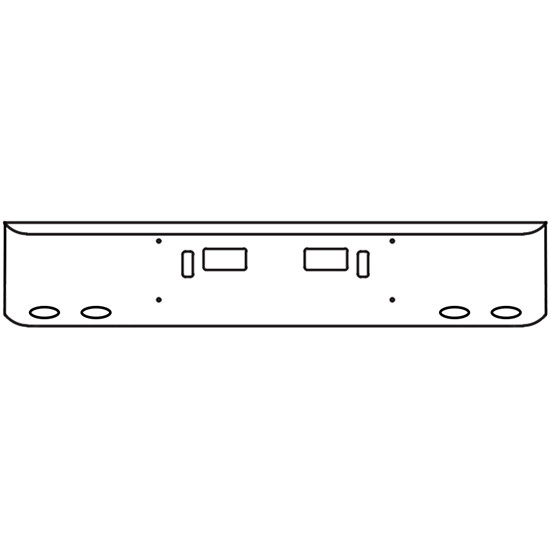22 Inch Chrome Steel Texas Square Bumper With Mounting, Standard Step And Tow/Hitch Holes 4 M1 Millennium Light Holes For Western Star 4700Sf 2013 And Newer