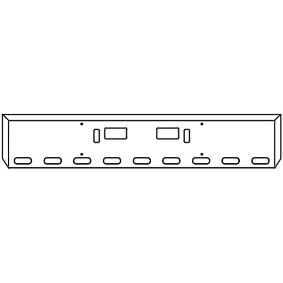 20 Inch Chrome Boxed American Eagle Bumper With Tow, Step, 9 Oval Light Holes For Western Star 4700Sf