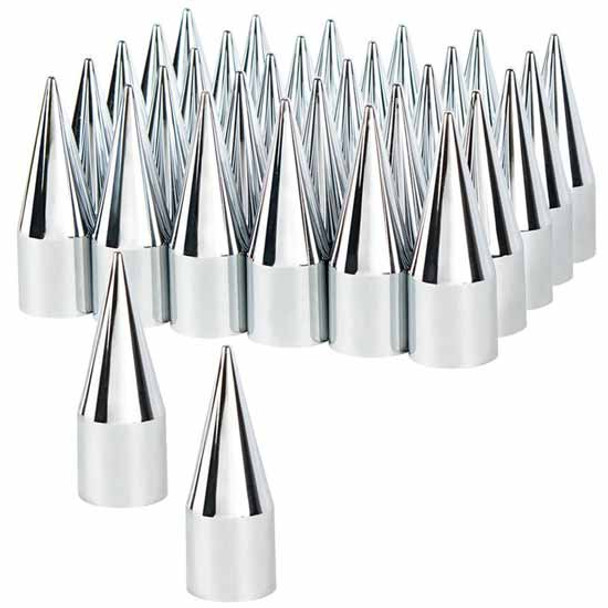 Chrome Spike Hubcap Push-On Nut Covers For Chevrolet Silverado, GMC Sierra - Box Of 32 Chrome Spike Hubcap Push-On Nut Covers For Chevrolet Silverado, GMC Sierra - Box Of 32