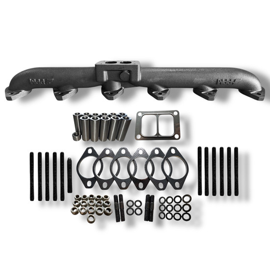 Bare Finish Straight Out Mount Exhaust Manifold- 1 Piece For Caterpillar 3406E/C15