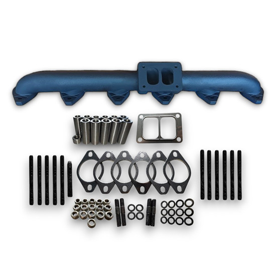 Bare Finish Low Mount Turbo Exhaust Manifold- 1 Piece For Caterpillar 3406E/C15 Engines